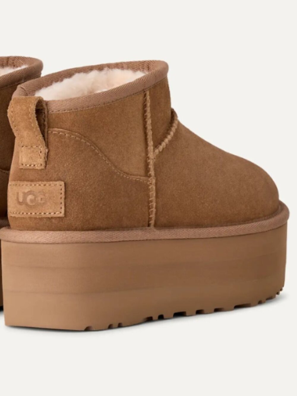 UGG Classic Ultra Mini Platform Boots Chestnut Suede Women's Size [8]